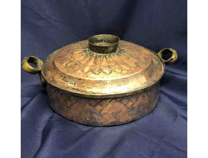 65- Vintage Egyptian Brass Cooking Pot
