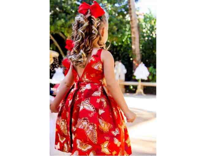 Girls Couture Red Butterflies Dress