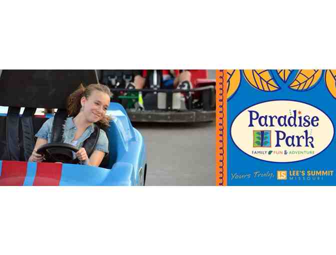 Enjoy 4 MAX PACK to Paradise Fun Park Lee Summit Missouri +$50 Food Credit
