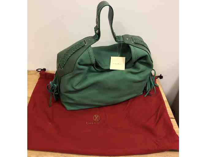 Small Jade Green Leather Cole Haan Hobo Bag