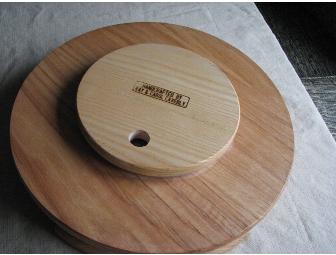 Wooden Lazy Susan with Salt and Pepper Shaker - Handcrafted