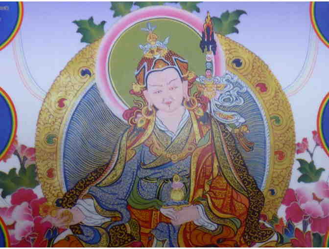 Guru Rinpoche poster with Tibetan inscriptions