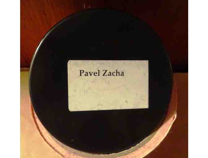 Autographed New Jersey Devils #37 Pavel Zacha Hockey Puck