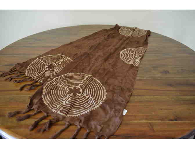 Scarf - Brown (Featuring Ecru Chartres Labyrinth Design)