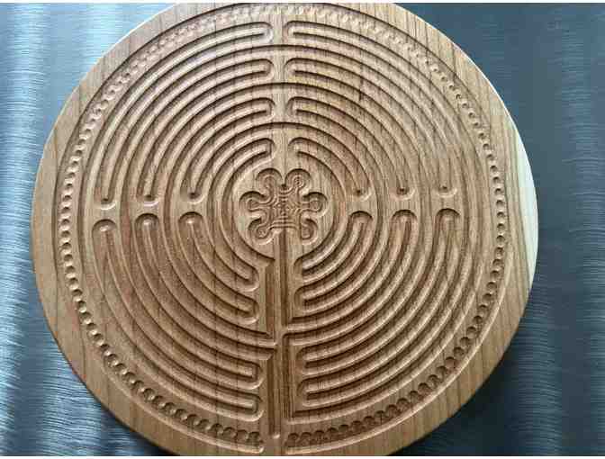 Chartres Labyrinth in Real Cherry Wood |7 inch