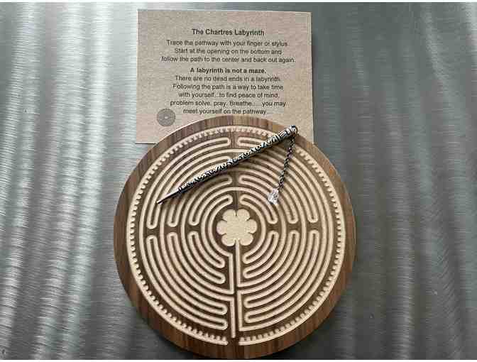 Chartres Labyrinth in Walnut Laminate | 7 inch