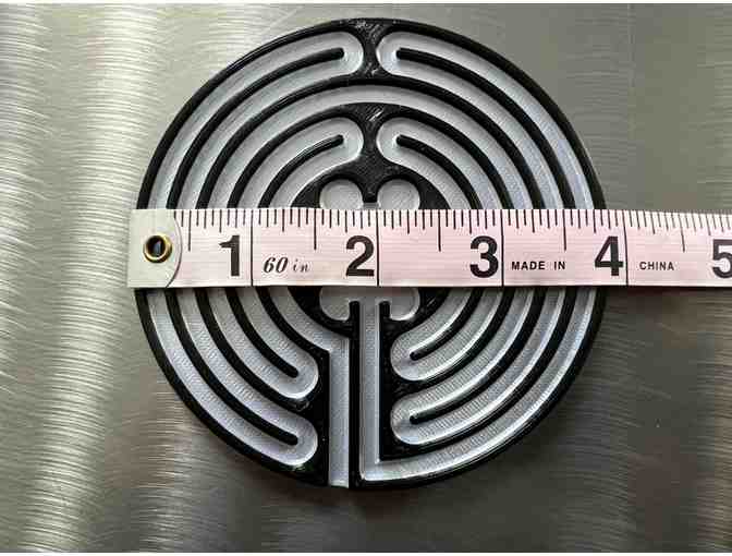 Pocket Chartres Labyrinth in Silver/Black (3.5'')