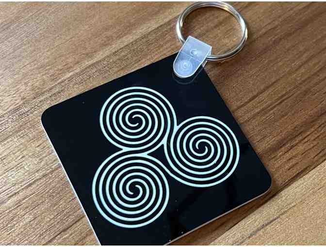 Dual Sided Triple Spiral Keychain