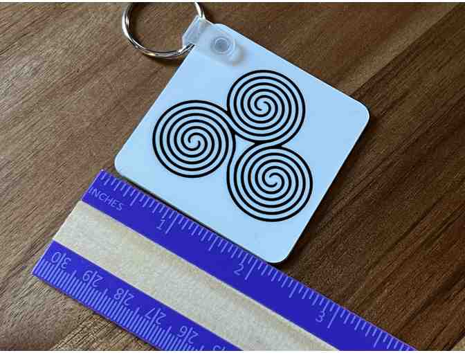 Dual Sided Triple Spiral Keychain