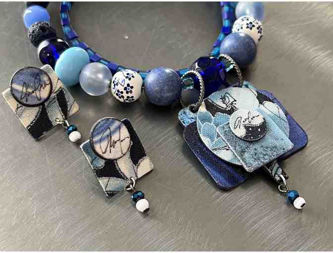 Hand-Painted Silk Jewelry Set