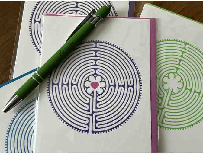 Printed on a Vintage Letterpress: Labyrinth Correspondence Set (Green)