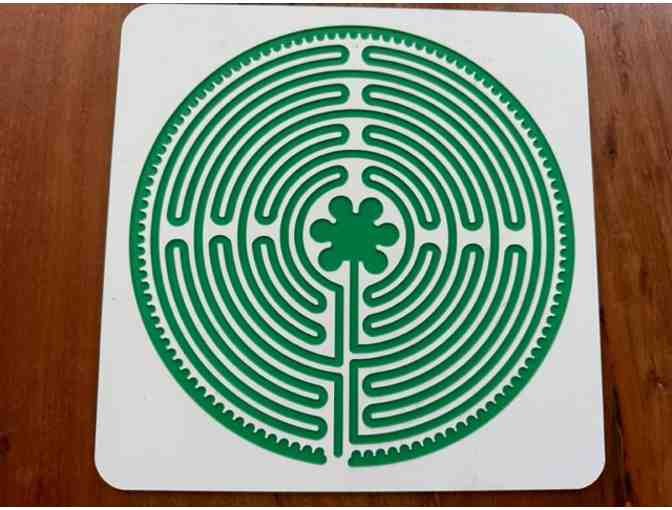 Chartres Labyrinth | LIMITED EDITION | Green & White Acrylic - Photo 2