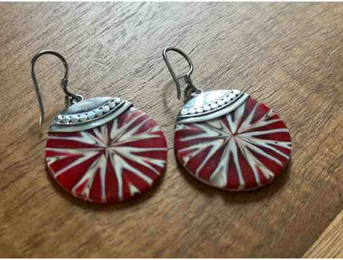 Red & White Earrings