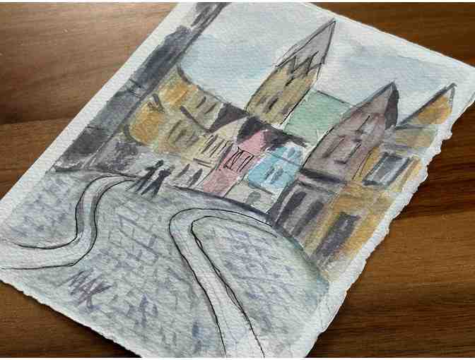 Original Watercolor | On the Way to the Cathedral (Small)