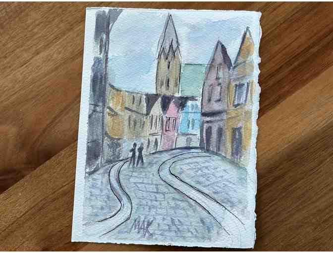 Original Watercolor | On the Way to the Cathedral (Small)