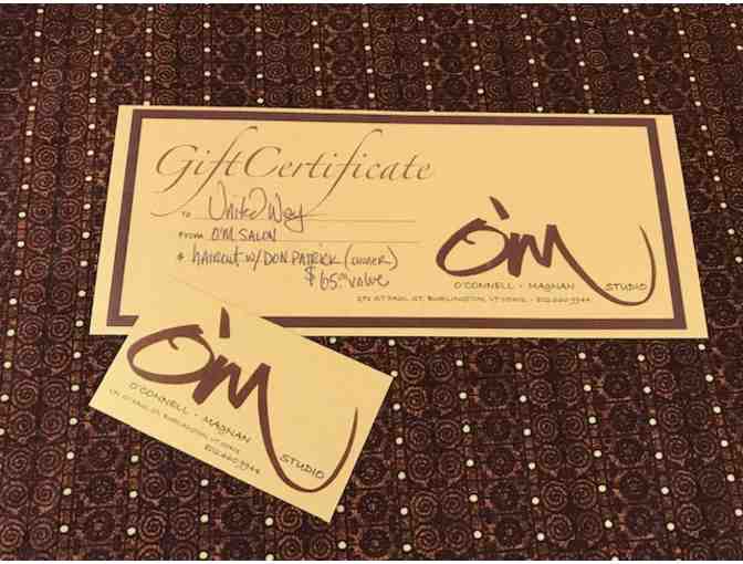 Gift Certificate from O'M Salon. 171 St. Paul St. Burlington, VT