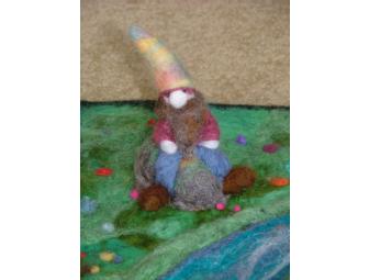 Felted Wool Gnome Soft Sculpture & Play Mat