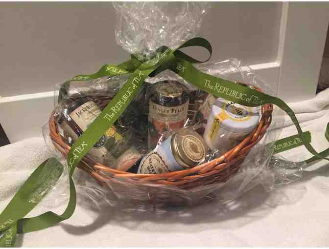 Gift Basket - five tins of tea along with a to-go tea