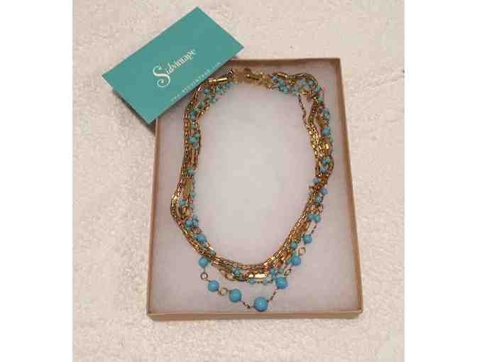 Gold & Turquoise Short Necklace
