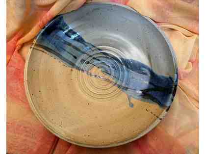 Ceramic Bowl in Blues, Beiges & Gray