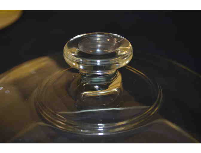 Clear Glass Pedestal Covered Cake Server