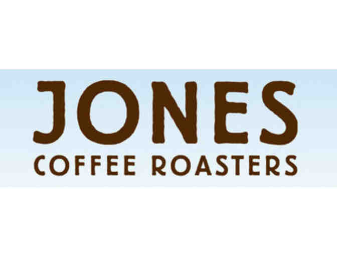Jones Coffee Roasters Madison Blend Coffee and 2 Glass Coffee Mugs