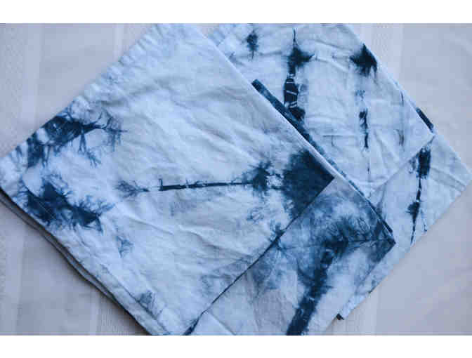 Set of 4 hand shibori indigo dyed napkins