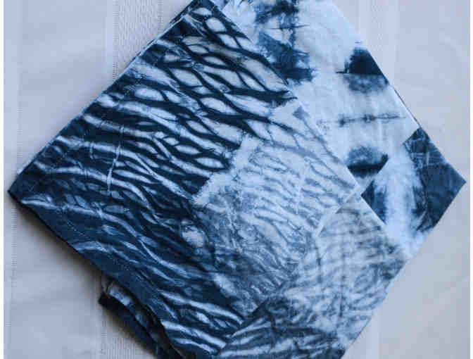 Set of 4 hand shibori indigo dyed napkins