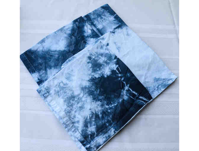 Set of 4 hand shibori indigo dyed napkins