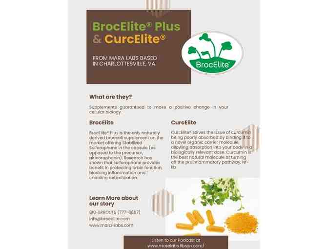 BrocElite Plus and CurcElite Supplements from Mara Labs in Charlottesville