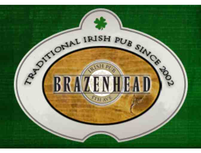 One (1) $10 Gift Certificate to Brazenhead Irish Pub