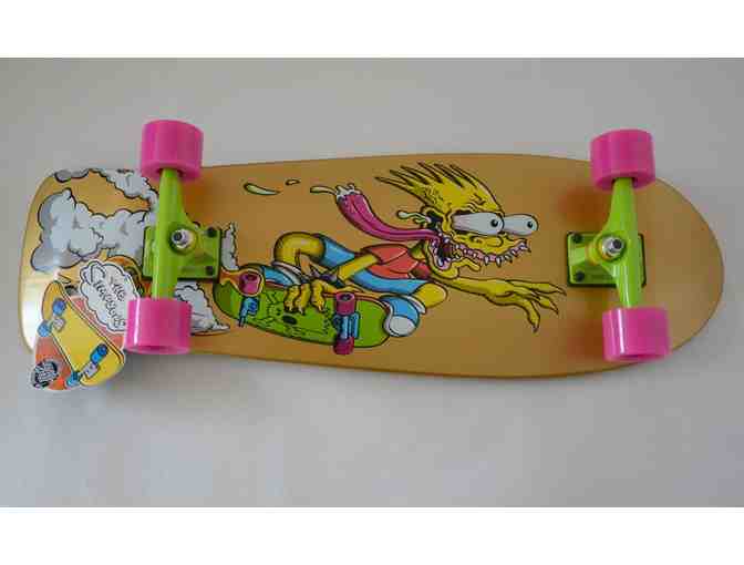 Judd Apatow's Script from Season 26 of The Simpsons & Bart Simpson Gold Cruzer Skateboard