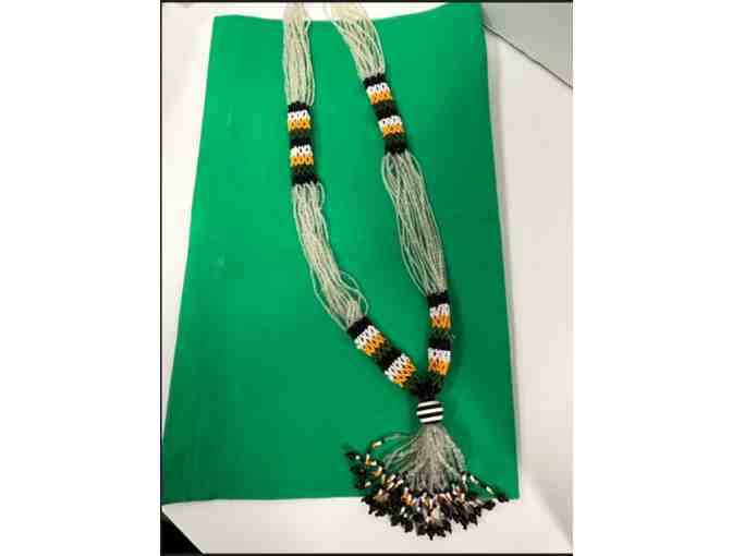 Necklace - Beaded Necklace with Beaded Tassel