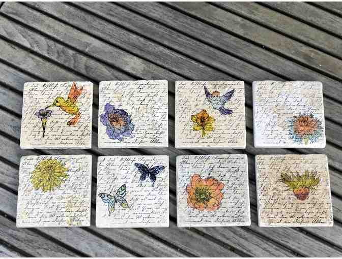 Room 18 Art - Travertine Tile Coasters (set of 4 coasters)