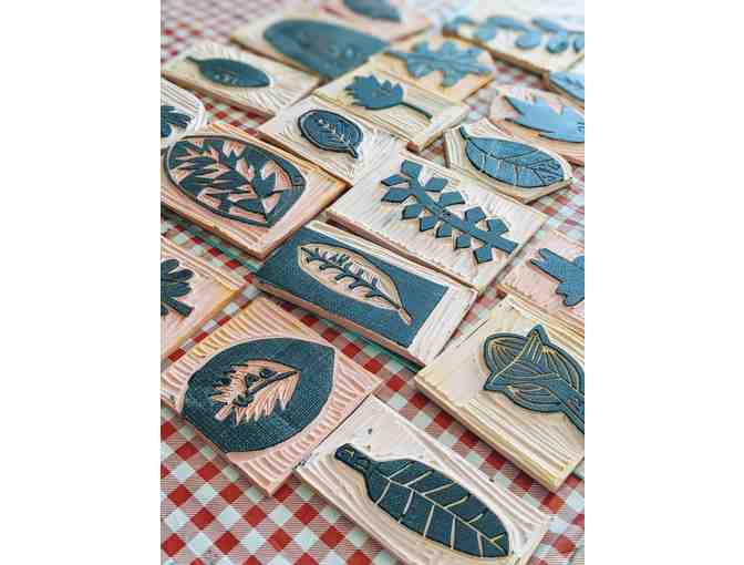 Class Art- Leaf Block Printed Table Linens (3rd Grade, Mrs. Riccabona)