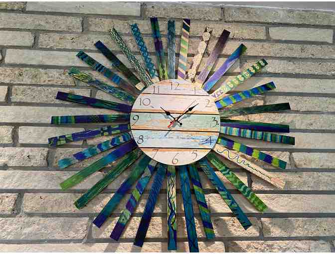 Class Art- Wooden Wall Starburst Clock (5th Grade, Mr. Smith)