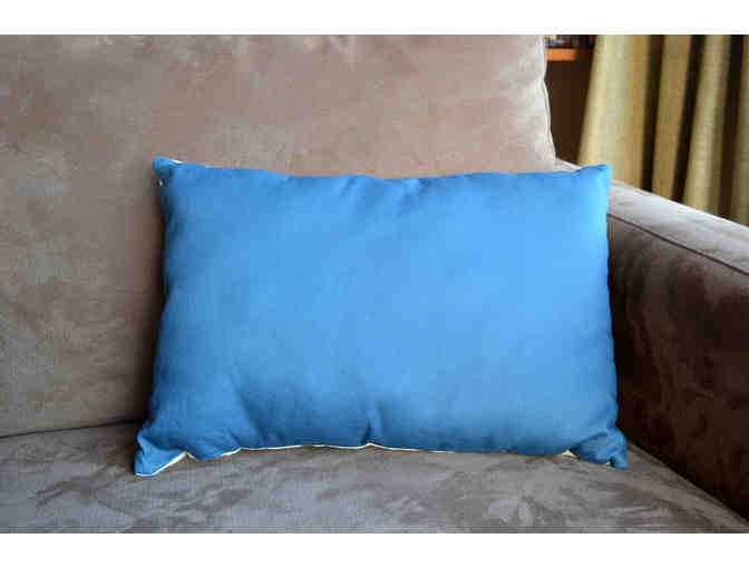 Custom Botanical Throw Pillow - Steel Blue #1