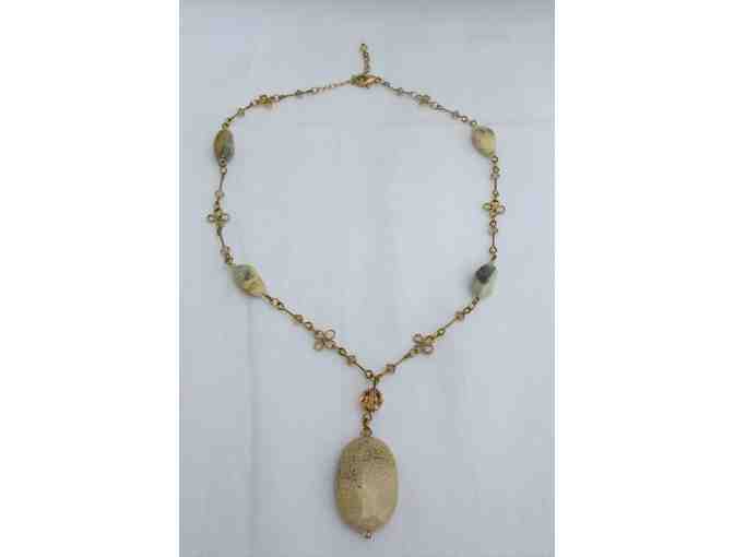 Goldtone and Stone Necklace