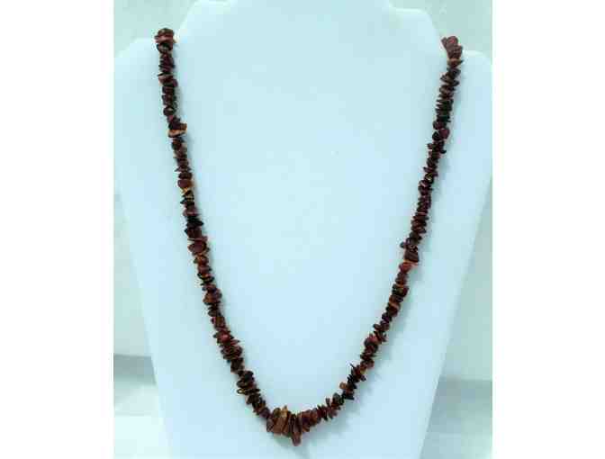 Brown Stone-Like Beaded Necklace