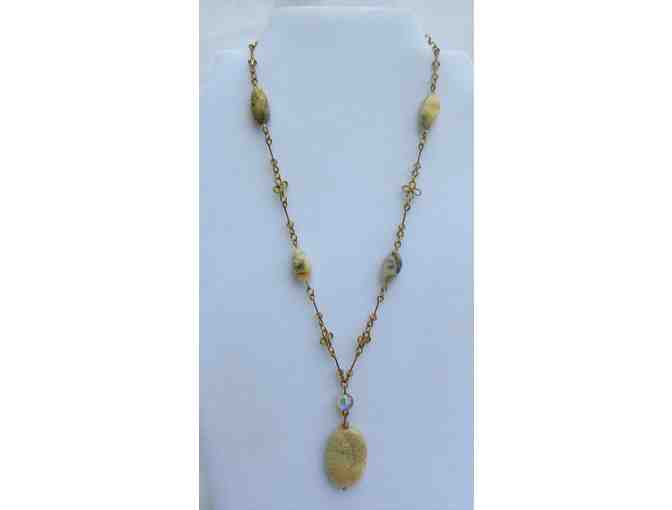 Goldtone and Stone Necklace