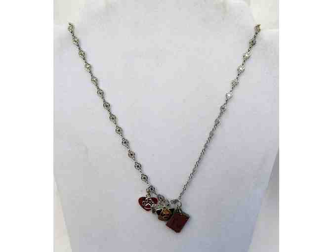 Silvertone Necklace with Four Charms