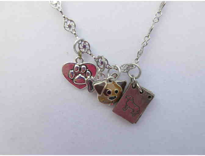 Silvertone Necklace with Four Charms