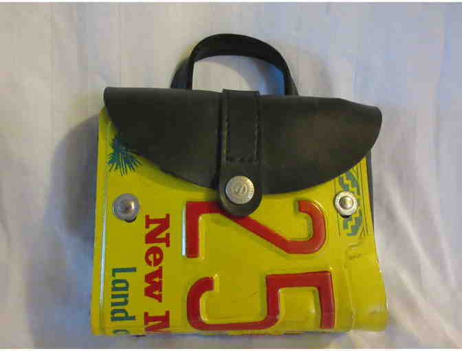 Vintage Recycled New Mexico License Plate & Inner Tube Handbag / Purse