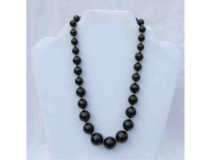 Vintage Black Bead Necklace