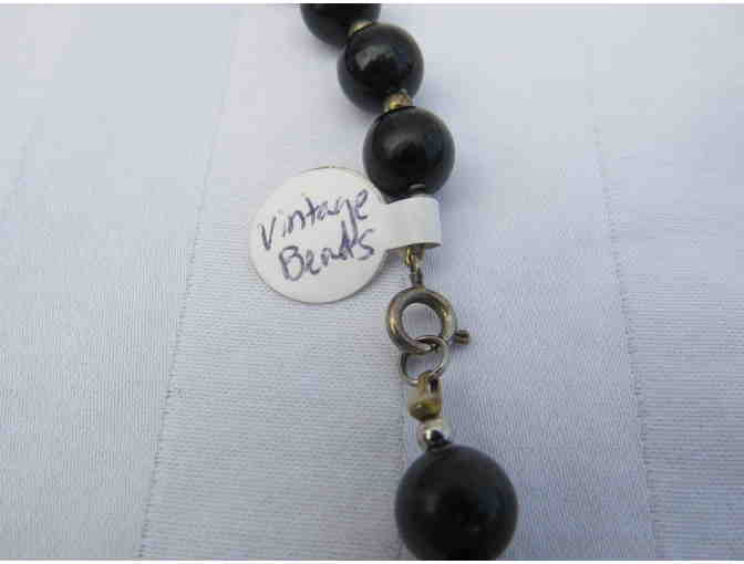 Vintage Black Bead Necklace