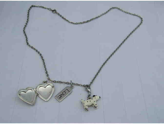 Silver Tone Pendant Charm Necklace with Three Interchangable Charms