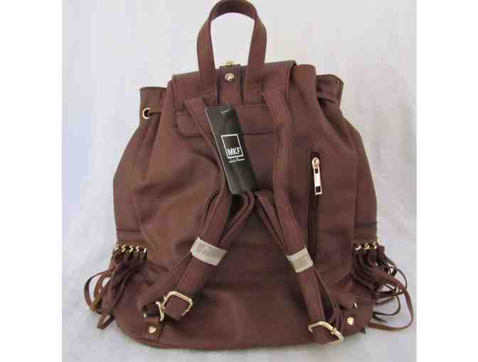 Brown Fringe Studded Backpack from the MKF Collection