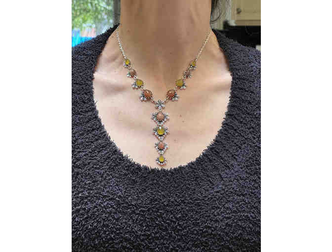 Hespera - Wisteria Lariat - Sunstone and Yellow Aventurine Necklace - Photo 1