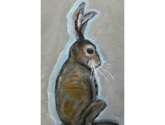 Eastern Cottontail Rabbit Painting by Esther Koslow