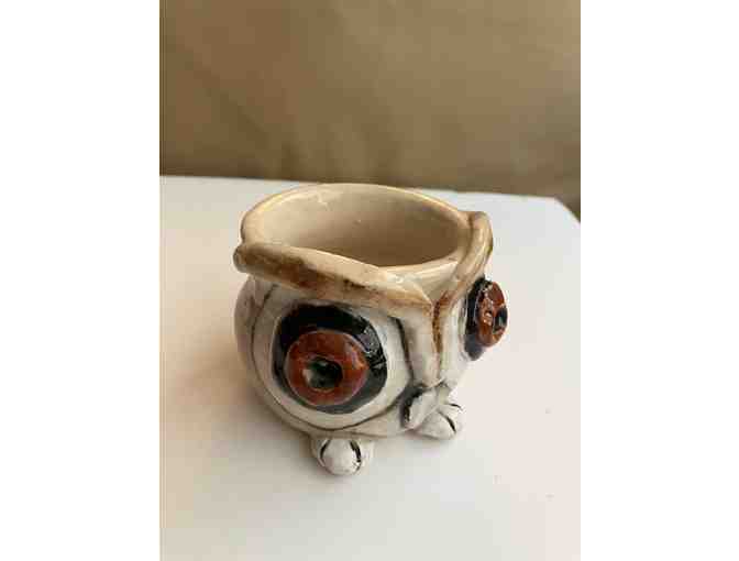 Whimsical Owl handmade pottery vessel - medium